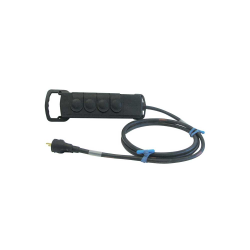 Quadruplette PC10/16A caoutchouc noir IP 4Prises